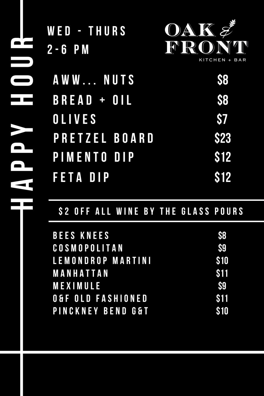 Happy Hour @ Oak & Front